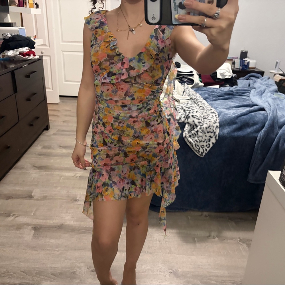 Zara Multicolor Floral Mini Dress